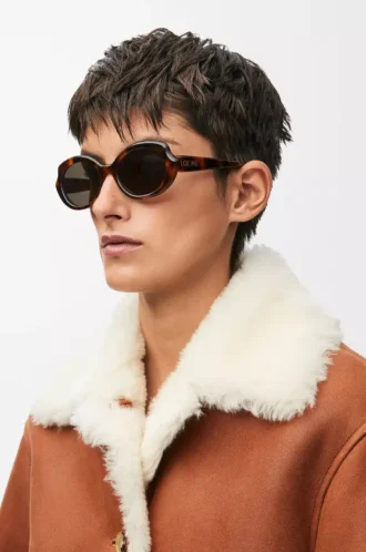 Lunettes de soleil Mini Oval Slim Havana