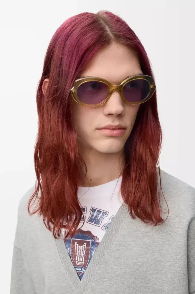 Lunettes de soleil Mini Oval Slim transparentes olive