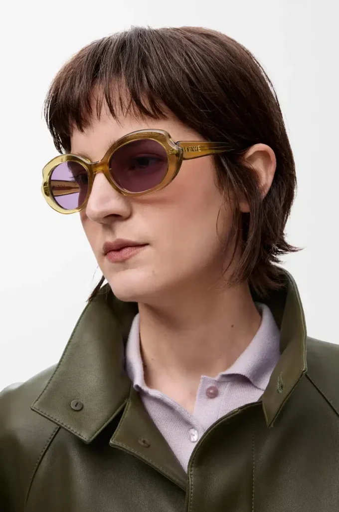 Lunettes de soleil Mini Oval Slim transparentes olive