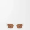 Lunettes de soleil œil-de-chat biseautées Blanc/Ivoire