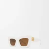 Lunettes de soleil œil-de-chat biseautées Blanc/Ivoire