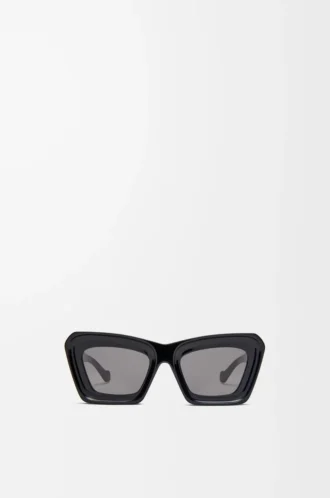 Lunettes de soleil œil-de-chat biseautées Noir