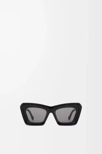 Lunettes de soleil œil-de-chat biseautées Noir