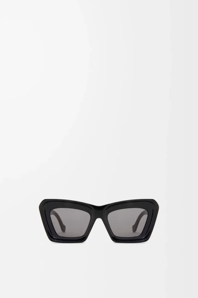 Lunettes de soleil œil-de-chat biseautées Noir