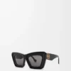 Lunettes de soleil œil-de-chat biseautées Noir