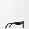 Lunettes de soleil œil-de-chat biseautées Noir