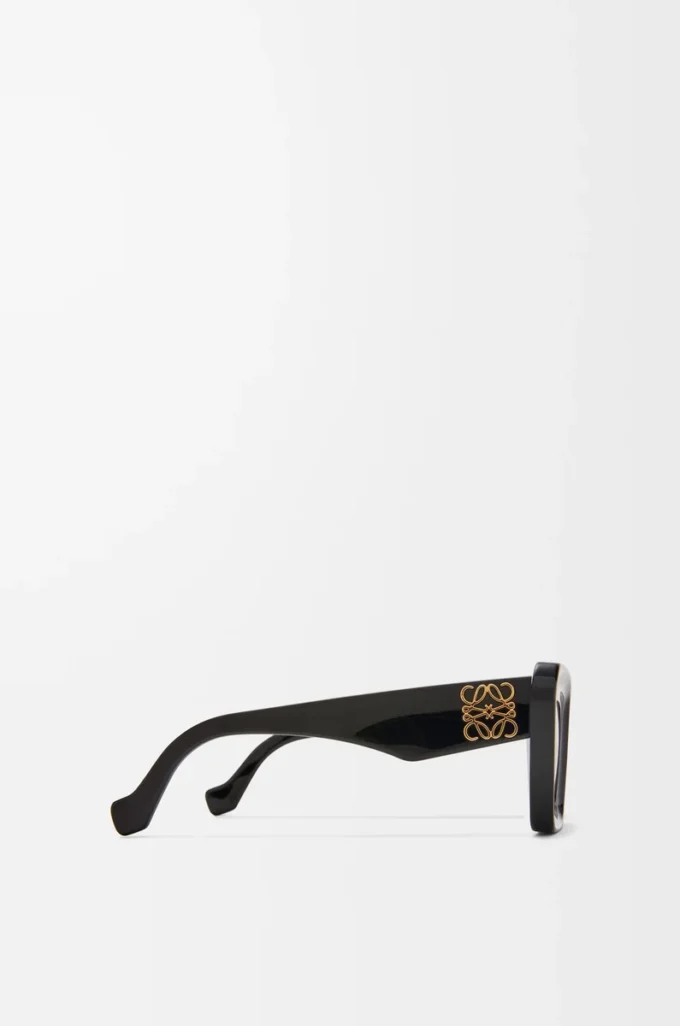 Lunettes de soleil œil-de-chat biseautées Noir