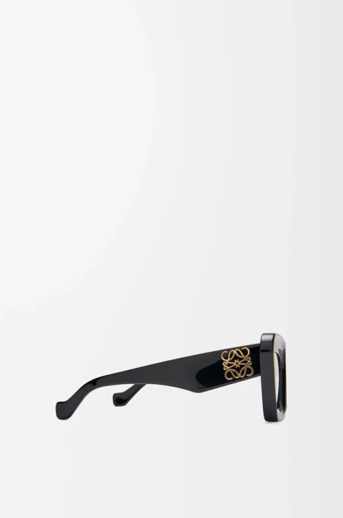 Lunettes de soleil œil-de-chat biseautées Noir