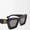 Lunettes de soleil œil-de-chat biseautées Noir