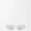 Lunettes de soleil ovales Maxi Anagram biseautées Blanc