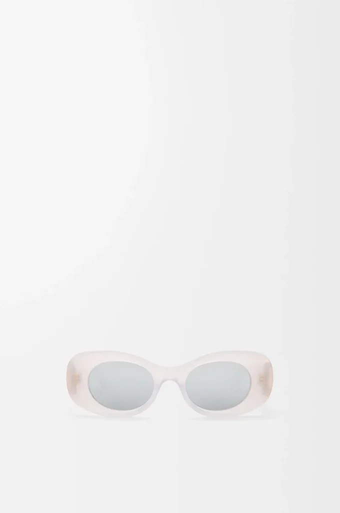 Lunettes de soleil ovales Maxi Anagram biseautées Blanc
