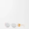 Lunettes de soleil ovales Maxi Anagram biseautées Blanc