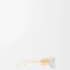 Lunettes de soleil ovales Maxi Anagram biseautées Blanc