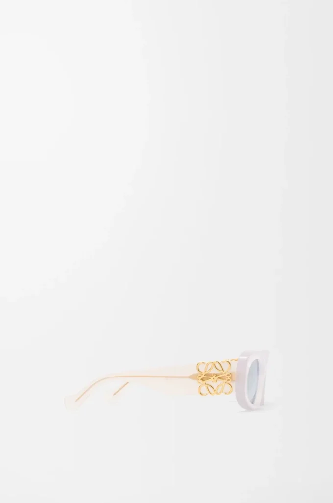 Lunettes de soleil ovales Maxi Anagram biseautées Blanc