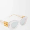Lunettes de soleil ovales Maxi Anagram biseautées Blanc