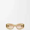 Lunettes de soleil ovales Maxi Anagram biseautées Transparent Olive