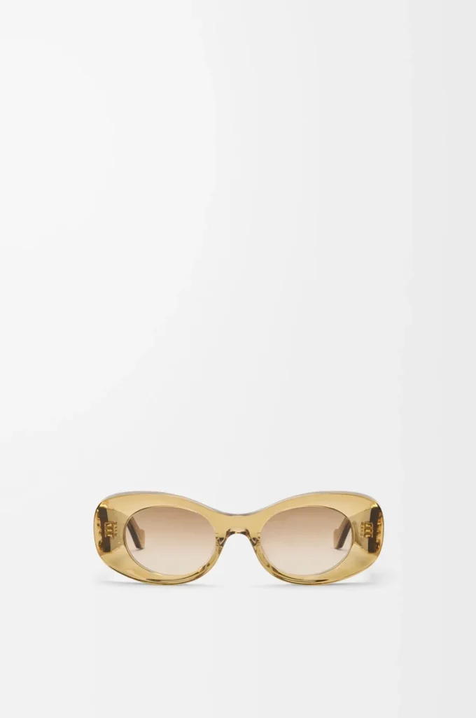 Lunettes de soleil ovales Maxi Anagram biseautées Transparent Olive