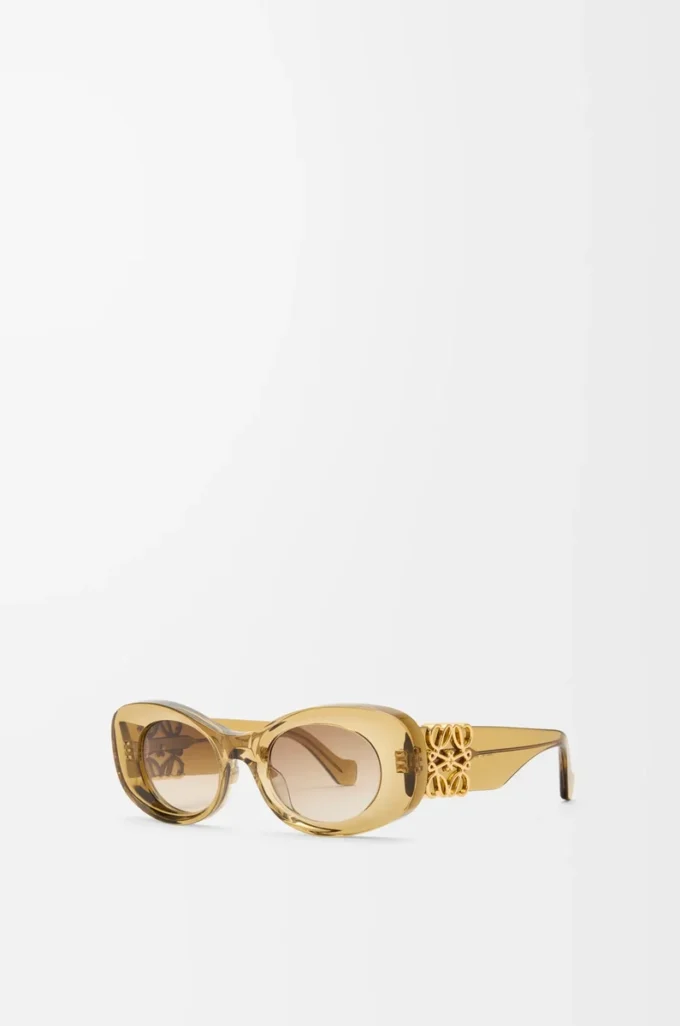 Lunettes de soleil ovales Maxi Anagram biseautées Transparent Olive