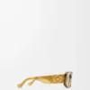 Lunettes de soleil ovales Maxi Anagram biseautées Transparent Olive