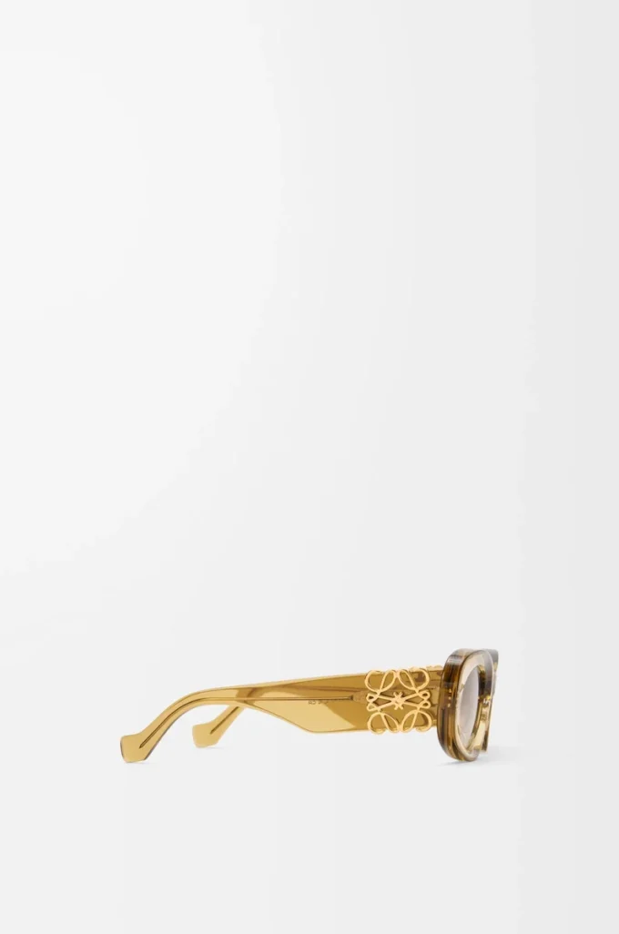 Lunettes de soleil ovales Maxi Anagram biseautées Transparent Olive