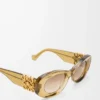 Lunettes de soleil ovales Maxi Anagram biseautées Transparent Olive