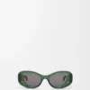 Lunettes de soleil ovales Maxi Anagram à bords biseautés vert foncé