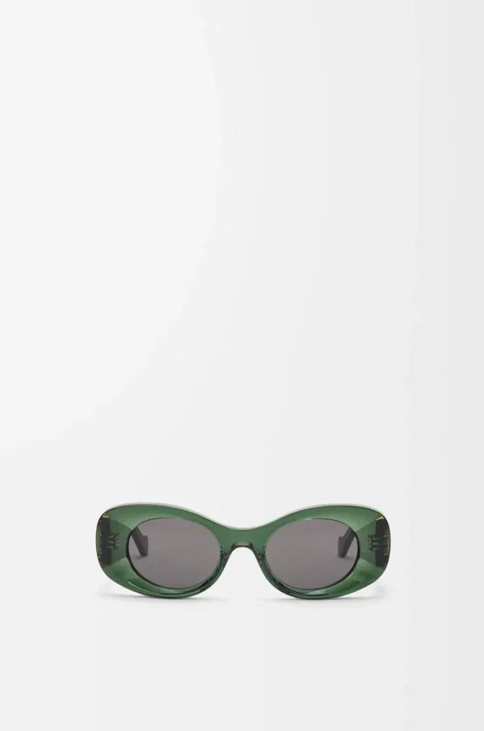 Lunettes de soleil ovales Maxi Anagram à bords biseautés vert foncé
