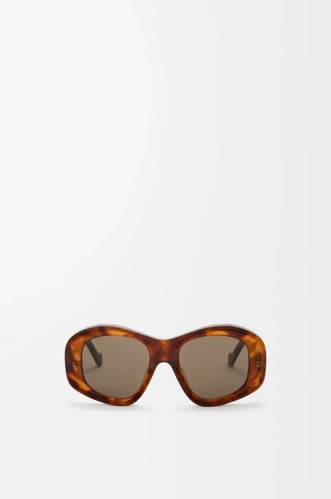 Lunettes de soleil pentagonales biseautées Havana