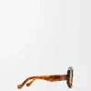 Lunettes de soleil pentagonales biseautées Havana