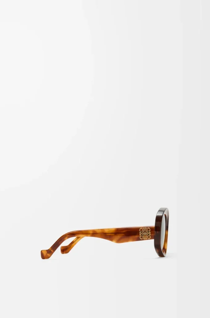 Lunettes de soleil pentagonales biseautées Havana