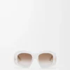 Lunettes de soleil pentagonales biseautées ivoire laiteux