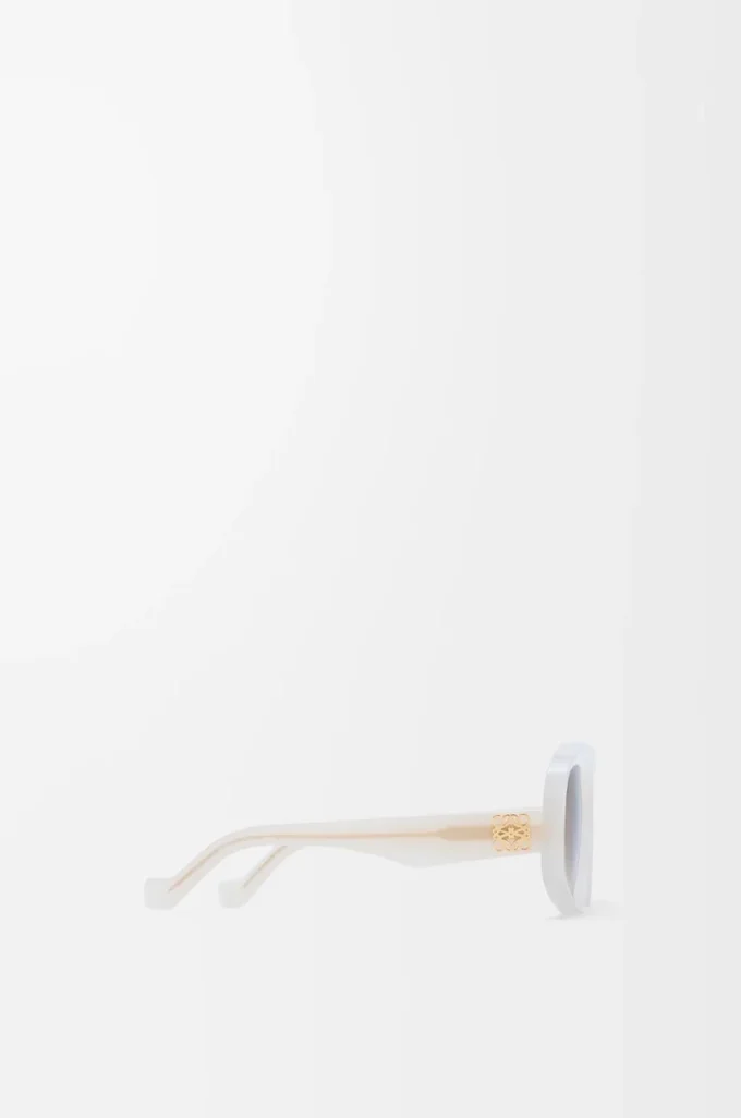 Lunettes de soleil pentagonales biseautées ivoire laiteux