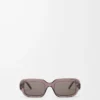 Lunettes de soleil rectangulaires fines Marron transparent Lunettes de soleil rectangulaires fines Marron transparent
