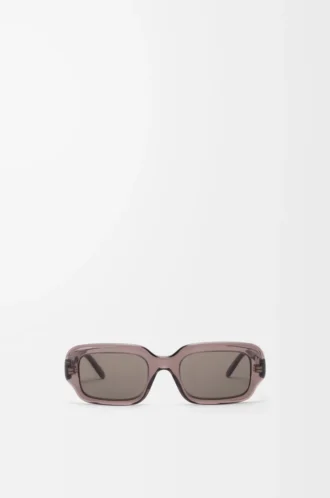 Lunettes de soleil rectangulaires fines Marron transparent