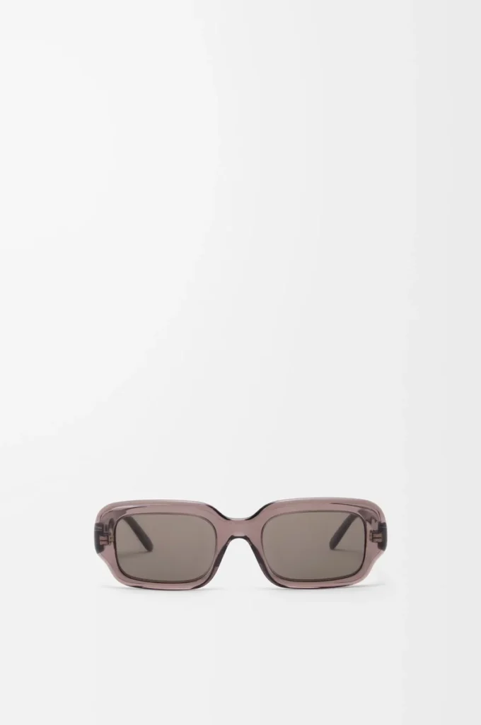 Lunettes de soleil rectangulaires fines Marron transparent Lunettes de soleil rectangulaires fines Marron transparent