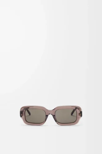 Lunettes de soleil rectangulaires fines Marron transparent