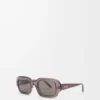 Lunettes de soleil rectangulaires fines Marron transparent Lunettes de soleil rectangulaires fines Marron transparent