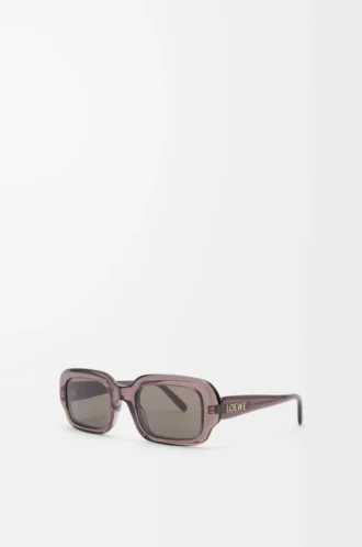 Lunettes de soleil rectangulaires fines Marron transparent