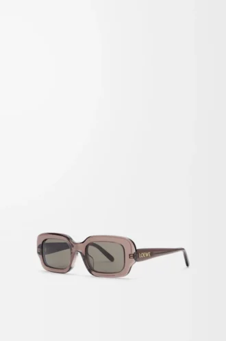 Lunettes de soleil rectangulaires fines Marron transparent