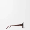 Lunettes de soleil rectangulaires fines Marron transparent Lunettes de soleil rectangulaires fines Marron transparent