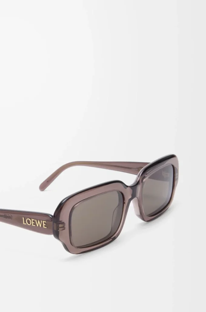 Lunettes de soleil rectangulaires fines Marron transparent Lunettes de soleil rectangulaires fines Marron transparent