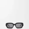 Lunettes de soleil rectangulaires fines Noir