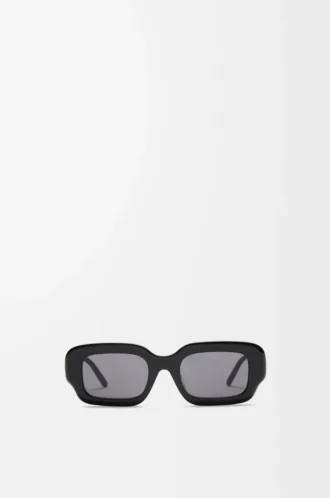 Lunettes de soleil rectangulaires fines Noir