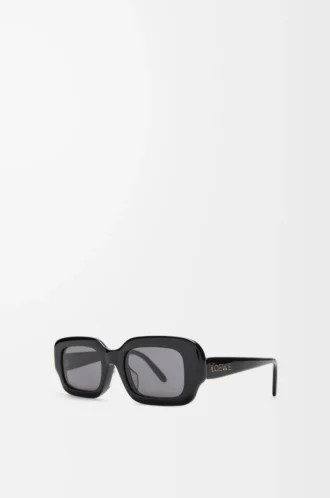 Lunettes de soleil rectangulaires fines Noir