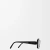 Lunettes de soleil rectangulaires fines Noir