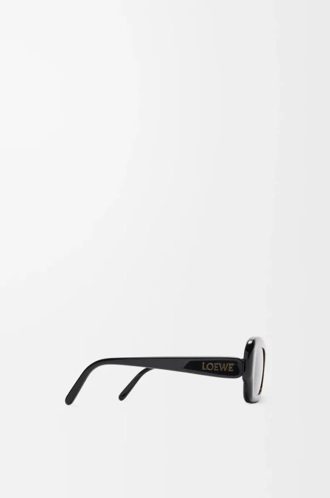 Lunettes de soleil rectangulaires fines Noir
