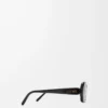 Lunettes de soleil rectangulaires fines Noir