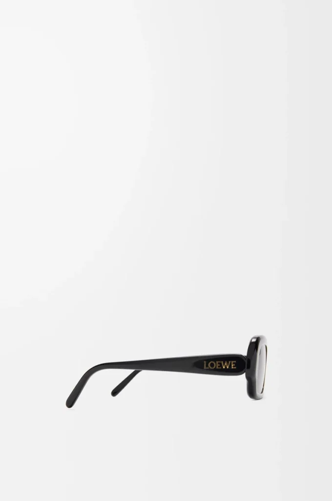 Lunettes de soleil rectangulaires fines Noir