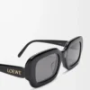 Lunettes de soleil rectangulaires fines Noir