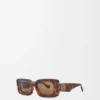 Lunettes de soleil rectangulaires Havana